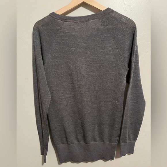 Loft Gray and Silver Round Neck Lightweight Sweater - Picture 8 of 9
